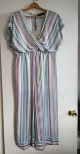 Francesca's Collections  Striped Jumpsuit Sz M